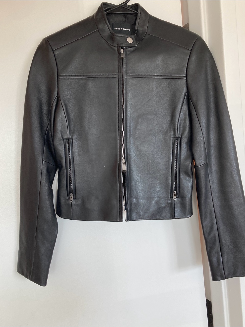 Club Monaco 2025 Black Leather racer Jacket